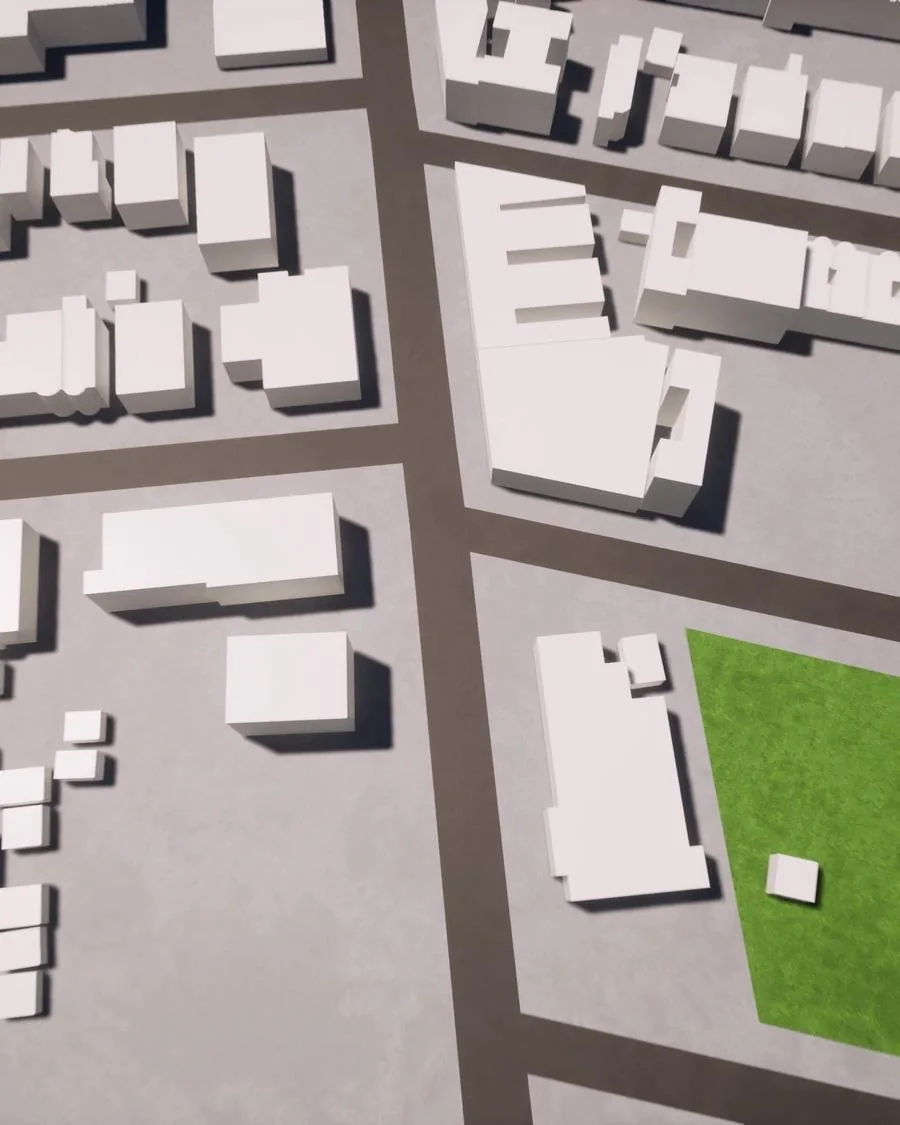 3d town city aerial view landscape